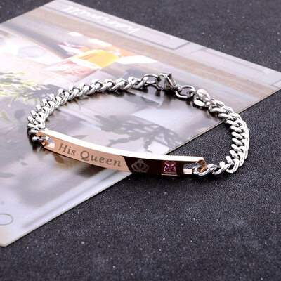 

Couple Bracelets Stainless Steel Crytal Charm Bracelets For Women Men