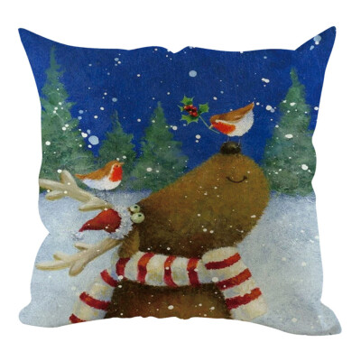 

Tailored Christmas Pillow Cover Pillowcases Decorative Sofa Cushion Cover Home Decoration