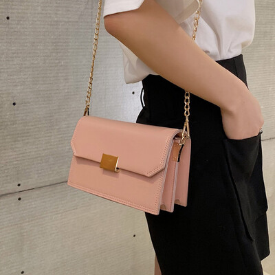 

Bag female 2019 new Korean version of the simple chain small square package ins super fire wild ins retro shoulder Messenger bag