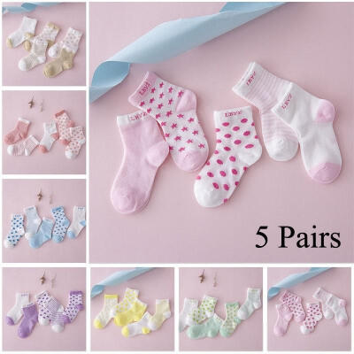 

5 Pairs Baby Boy Girl Cotton Cartoon Socks NewBorn Infant Toddler Kids Soft Sock