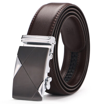 

2019 British Brand Fashion Automatic Buckle brown Genuine Leather Belt Mens Belts Top quality Cow Leather Belts for Men