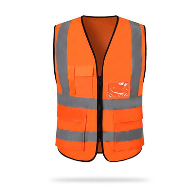 

Vest Reflective Safe Vests with Pockets&Zipper Construction Work Vest Men&Women Fluorescent Green