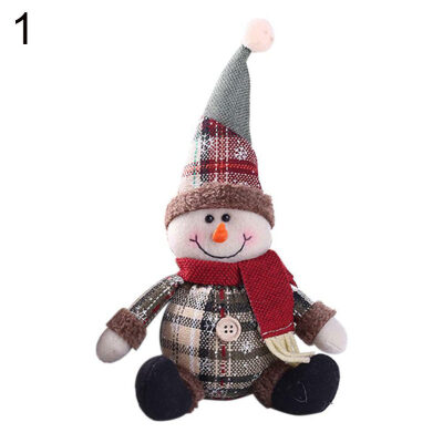 

Christmas Tree Santa Claus Snowman Elk Plaid Pendant Hanging Doll Home Decor