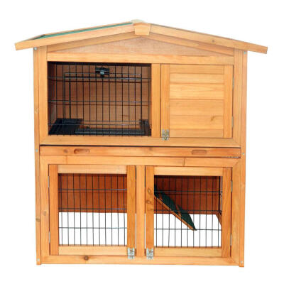 

40 inch Triangle Roof Rabbit Hutch Waterproof Wooden A-Frame Pet Cage Coop