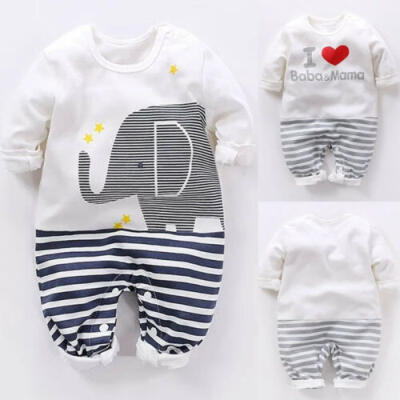 

Cotton Toddler Newborn Baby Girl Boy Striped Romper Jumpsuit Outfits 6 9 12 18M