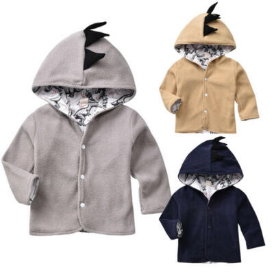 

Toddler Kids Baby Girl Boy Fleece Tops T-shirt Dinosaur Print Jacket & Coat 0-5T