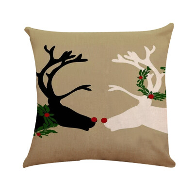 

Tailored Xmas Cotton Pillow Case Linen Cushion Cover Merry Christmas Home Decoration