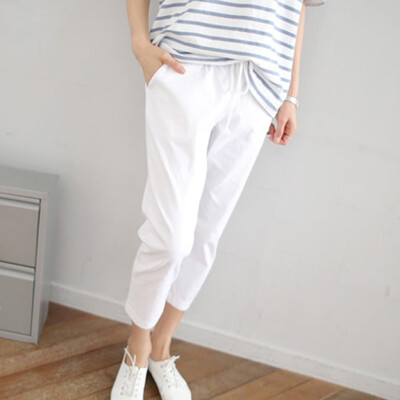 

Fashion Women Leisure Pencil Pants Bandage Trousers Pants Pure Color Long Pants