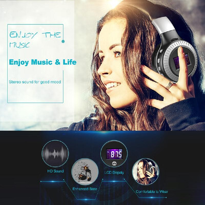 

ZEALOT B19 Bluetooth Headphone Wireless Stereo Earphone Foldable Over Ear Headset 35mm AUX In LCD Display FM Radio TF Card Slot w