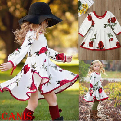 

Toddler Kids Baby Girls Princess Dress Sundress Long Sleeve Party Dresses