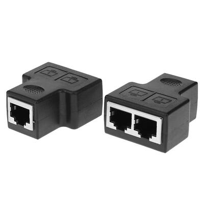 

2pcs 1 to 2 Dual Female Port RJ45 Splitter Connector CAT6 Ethernet Adapters