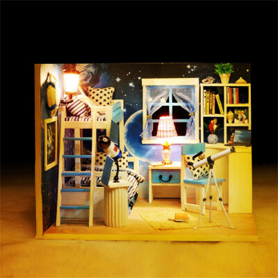 

Tailored Wooden Doll House DIY Miniature Model Puzzle Dollhouse Furnitures Kids Toys Gift