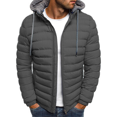 

Mens Fur Collar Down Cotton Coat Hooded Winter Thicken Casual Jacket Warm Parka