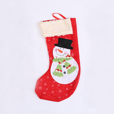 

2019 Christmas Tree Decorations Cute Santa Claus Snowman Snowflakes Socks Candy Bags Xmas Gifts Bags