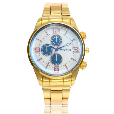 

Mens fake three-eye alloy ladies quartz watch business