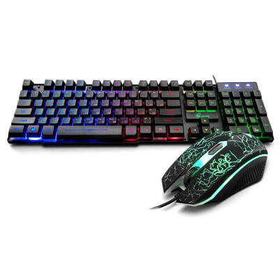 

Wired Backlit 104 Keys Gaming Keyboard2000 DPI Adjustable Mechanical Mouse