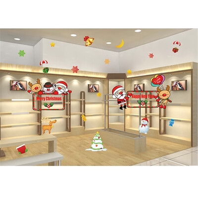 

Tailored Cartoon Snowman Santa Window Sticker Christmas Gift Home Decor Sticker