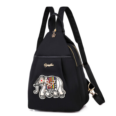 

Chinese style Oxford Cloth Shoulder backpack embroidery ethnic style small schoolbag girl