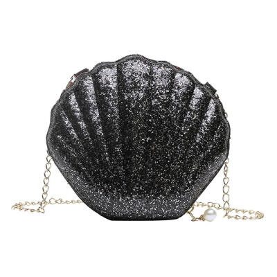 

Women Shoulder Messenger Bags Sequin Shell Shape PU Crossbody Girls Satchel