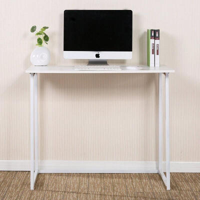 

Folding Writing Computer Desk Home Office Study PC Writing TableWhite