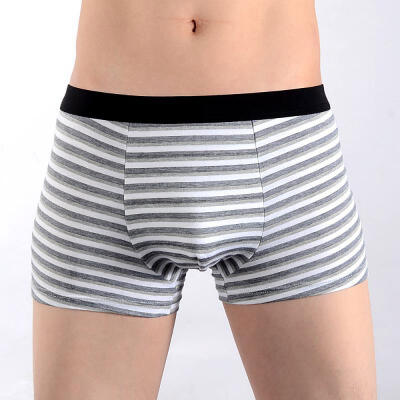 

Mens Comfort Modal Cotton Boxers Mid Rise Striped Underwear With Pouch