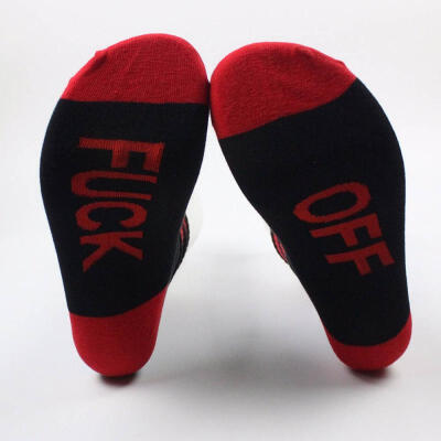 

FUCK OFF Letter Print Unisex Socks Hit Color Cotton Dress Socks Novelty Skateboard Tube Socks For Couple 1 Pair