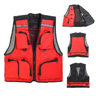 

Men Outdoor Vest Multi-Pocket Mesh Breathable Sleeveless Fishing Vest Travel Waistcoat