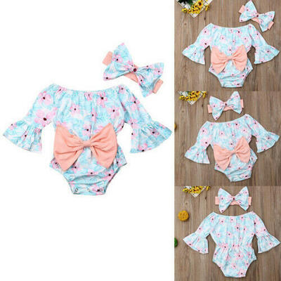

Sweet Baby Girl Clothes Flared Sleeve Floral Romper Jumpsuit Overall Outfit