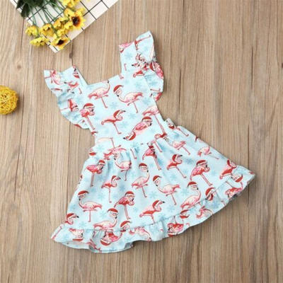 

US Newborn Baby Girl Christmas Flamingo Clothes Dress Casual Party Tutu Dresses