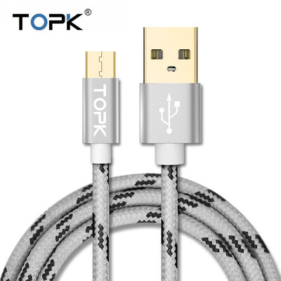 

TOPK Micro USB Cable 2A Fast Data Sync Charging Cable For Samsung Huawei Xiaomi LG Andriod Microusb Mobile Phone Cables