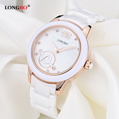 

Genuine white ceramic watch Korean version waterproof quartz fashion temperament ladies watch spot 80052