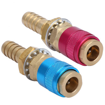 

Greensen 2pcs M10 RedBlue Water Cooled & Gas Adapter Quick Connector Fitting For TIG Welding Torch