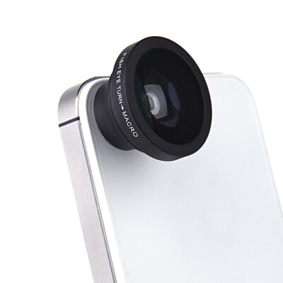 

180 Degree Fisheye Macro Lens Magnetic Mount for iPhone 5S 5 Galaxy S4 S3 Note 3 HTC 2 in 1 Silver
