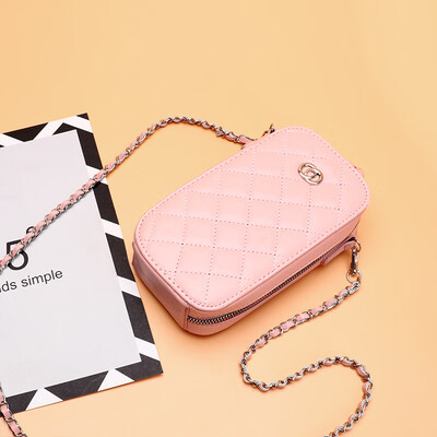 

Summer womens bag mobile phone bag Lingge hundred lap chain bag single shoulder oblique bag mini zipper small square bag