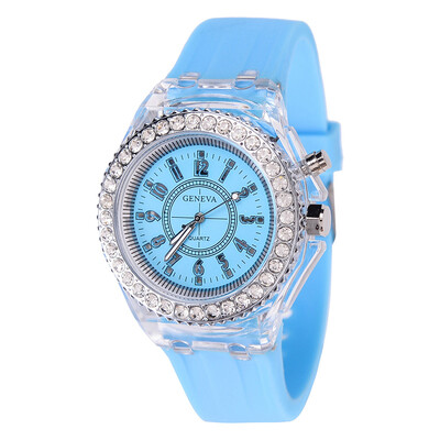 

RM Fashion Transparent Neutral Quartz Luminous Female Silicone Tape Sports Watch