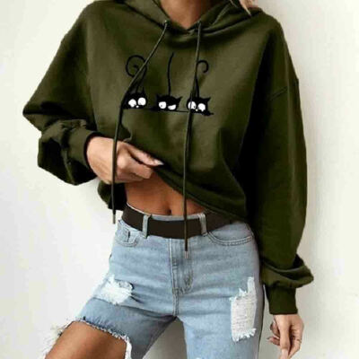 

Womens Camouflage Sweatshirt Hoodies Casual Top T Shirt Loose Pullover Blouse