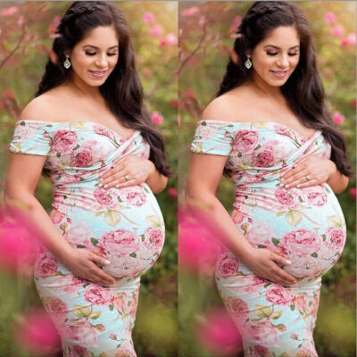 

Sexy Maternity Dress Women Pregnants Photography Props Dresse Off Shoulder Dress