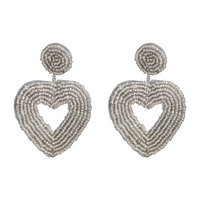 

2019 New Heart Beads Gold Metal Love Drop Earrings Hollow Geometric Earrings Women Gifts Jewelry Brincos Pendientes