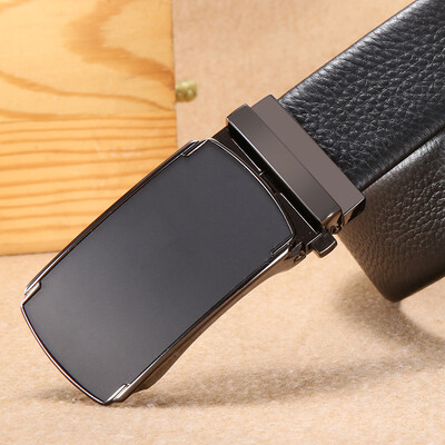 

First layer leather belt Mens business casual belt Leather metal automatic buckle belt custom