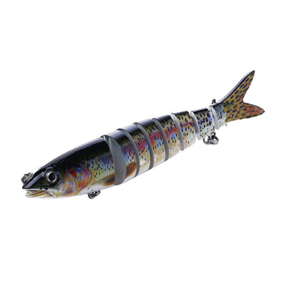 

136CM Mini Artificial Bait False Multi Joint Fish Shape Hard Lure Fishing Accessories With 2pcs 6Hooks