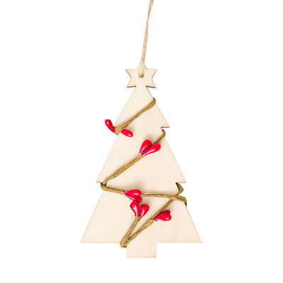 

Tailored 1pc Christmas Wood Chip Tree Ornaments Xmas Hanging Pendant Decoration Gifts BG