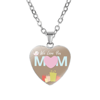 

1 Pcs Mom Love Heart Necklace Jewelry Pendant Mothers Day Mother Birthday Gift