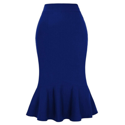 

Summer Women Ladies Slim Sexy Skirt Solid Color Bodycon Fishtail A-line Skirt