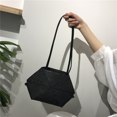 

2018 new sequins glitter folding deformation female bag rhombic personality fashion variety change shoulder bag