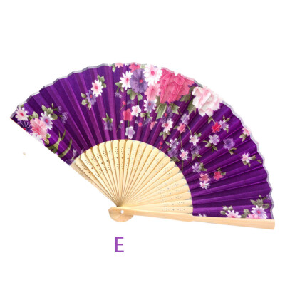 

〖Follure〗Vintage Bamboo Folding Hand Held Flower Fan Chinese Dance Party Pocket Gifts