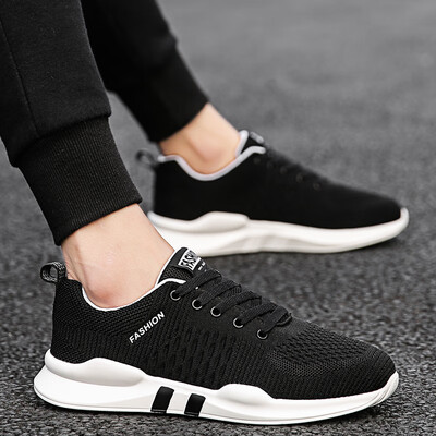 

Black flying sports board shoes mens shoes spring trendy shoes new Korean version of 100 lap casual running net shoes