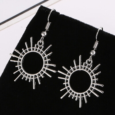 

Bohemian Sun Gear Drop Earrings geometric Gold Earring Jewelry Gifts For Women