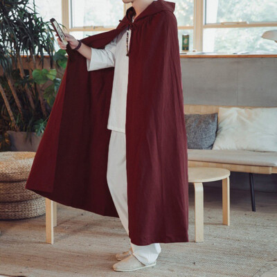 

Mens Vitange Poncho Cape Hoodie Sorcerer Cosplay Coat Cardigan Pullover Cloak
