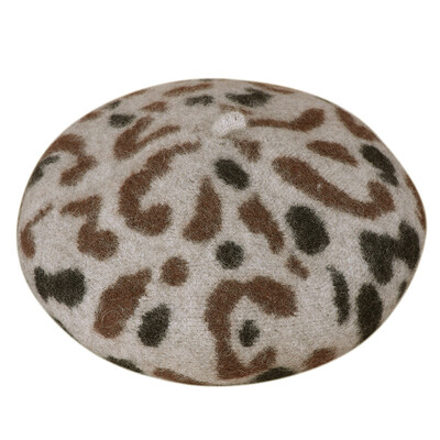 

The new Korean version of the 2019 camouflage beret vintage pumpkin hat art wool tweed thickened warm 100 womens hat