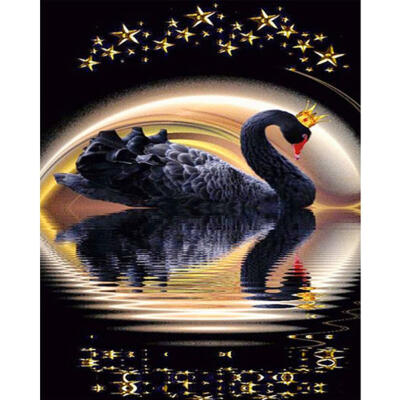 

5D DIY Full Drill Diamond Painting Crown Black Swan Cross Stitch Embroidery